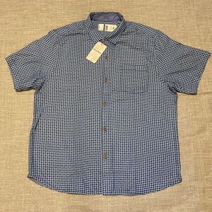 Tommy Bahama Shirt Mens Extra Large Shasta Shores Check Royal Indigo Silk